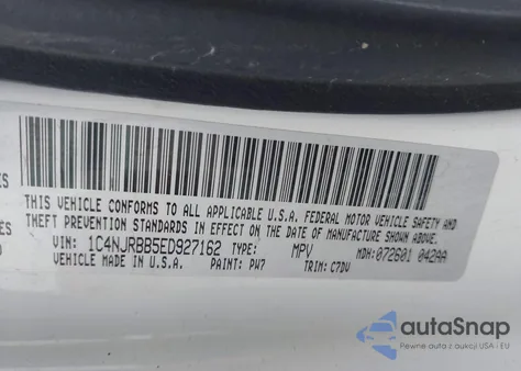 2014 Jeep Patriot Sport из США, поврежденный, VIN 1C4NJRBB5ED927162